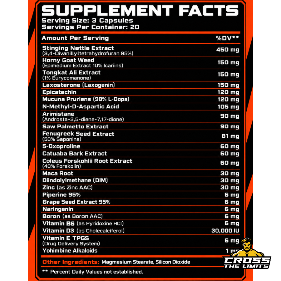 ex4ex ero-test pct 90caps ingredient label