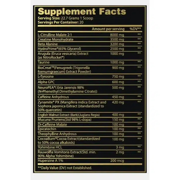 Chaos and Pain Cannibal Ferox Amped Pre Workout 20 servings
