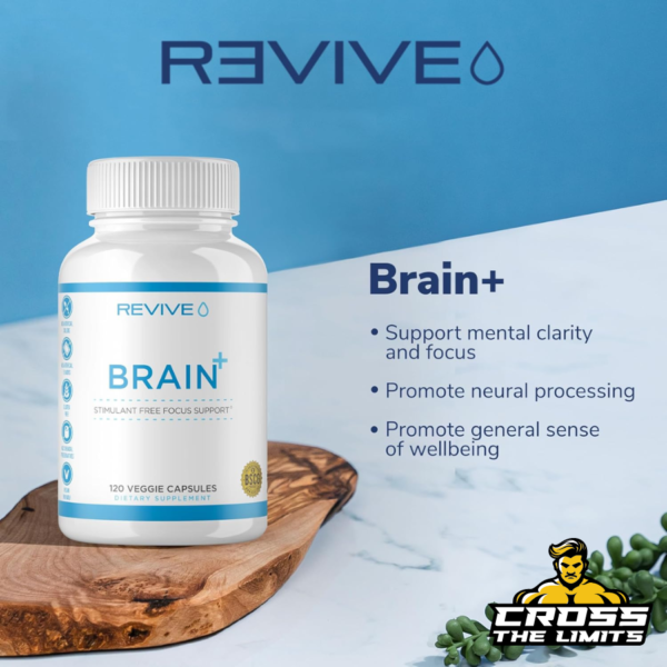 Revive MD Brain Supplements for Memory and Focus, Brain Plus, 150 Capsules - Stimulant Free Natural Supplement with No Fillers Supports Cognitive Function, Memory & Focus - Vegan, Gluten & Soy Free