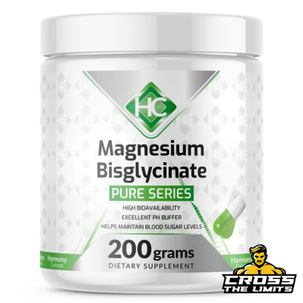 Harmony Concept Magnesium Bisglycinate 200g - Premium Magnesium Powder for Muscle Recovery, Energy Boost, Stress Relief, and Sleep Support