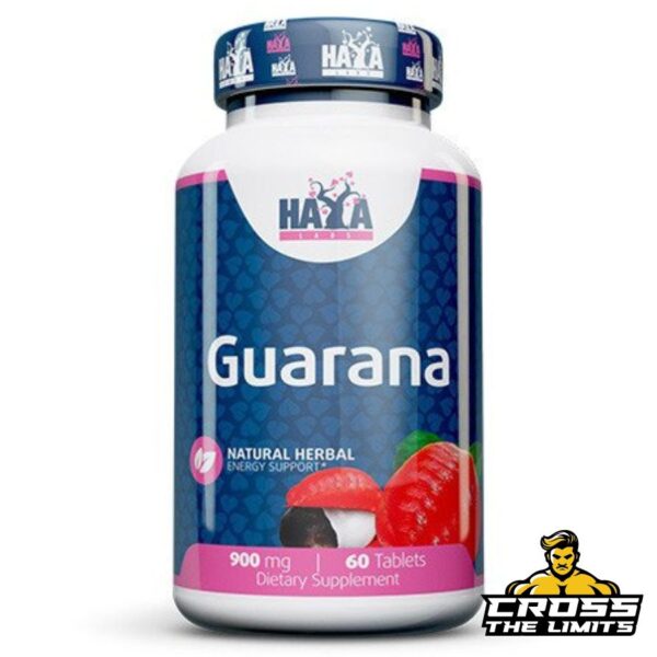 Haya Labs Guarana 900 mg bottle, 60 tablets for natural energy support