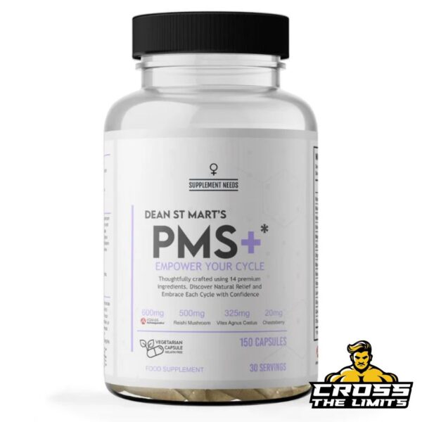 Supplement Needs Female PMS+ 150 capsules bottle front view, designed to support women’s health with premium ingredients for natural PMS relief