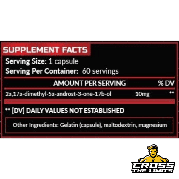 Hero Nutrition Superdrol 10mg 60 caps supplement facts panel