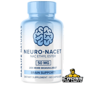 MaxLife Neuro-Nacet 60 Caps Bottle – A light blue bottle of MaxLife Neuro-Nacet, featuring brain support benefits and NAC ethyl ester formula with 60 capsules