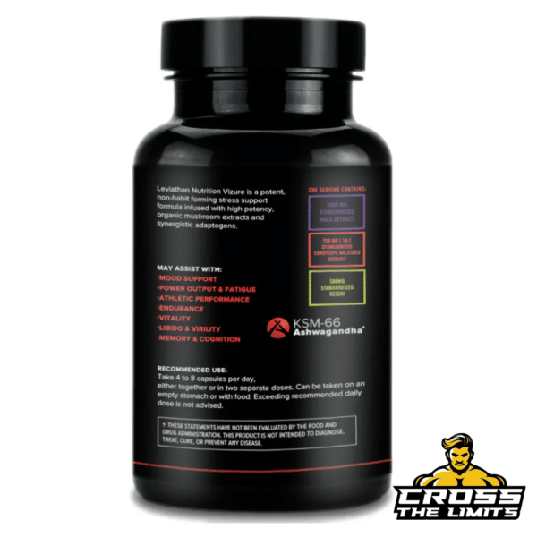 Supplement facts label of Leviathan Nutrition Vizure, displaying key ingredients and dosages