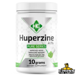 Front view of Harmony Concept Huperzine A 10g powder container with bold label and nootropic benefits.