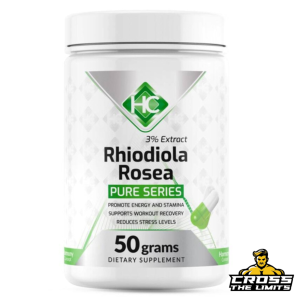 Harmony Concept Rhodiola Rosea Pure Series 50g container – Dietary supplement supporting energy, stress reduction, and workout recovery.