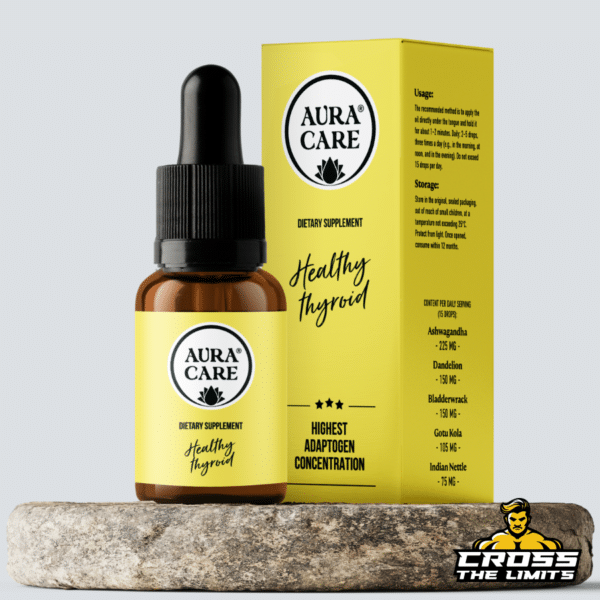 Aura Care Healthy Thyroid 15ML dropper bottle with packaging – natural adaptogenic supplement