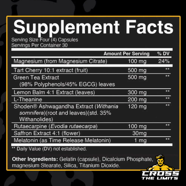 Supplement Facts panel for Condemned Labz Arsynist PM – ingredients and dosage breakdown