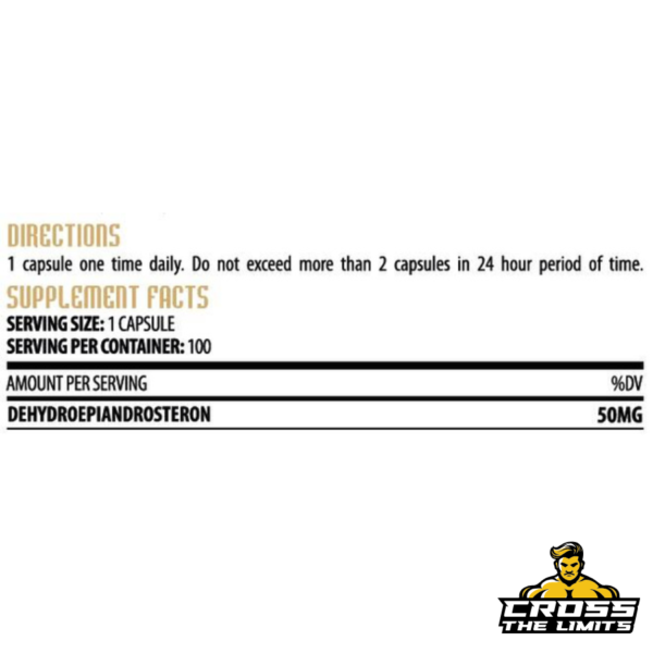 Supplement Facts for Hammer Labz DHEA Max showing 50mg DHEA per serving