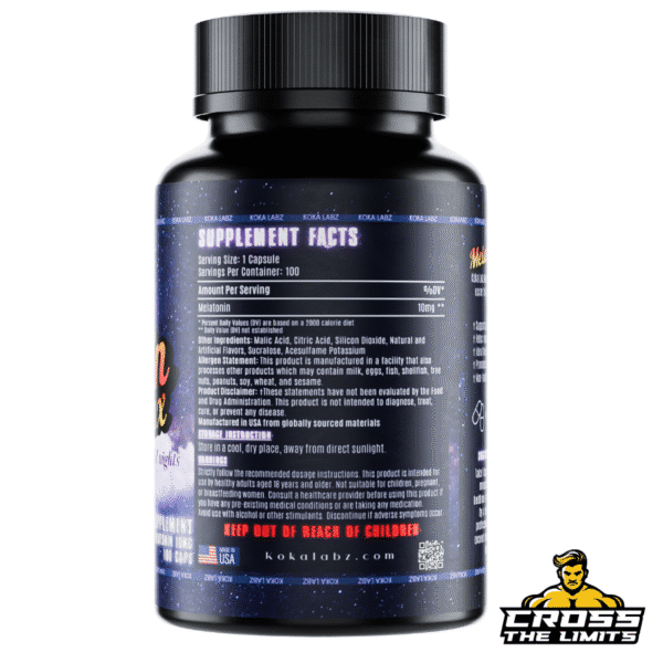 Koka Labz Melatonin Max bottle front – 10mg per capsule
