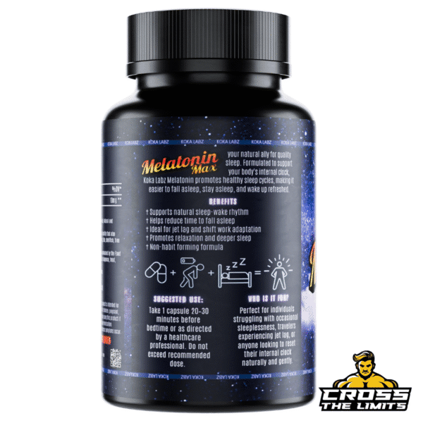 Koka Labz Melatonin Max bottle front – 10mg per capsule