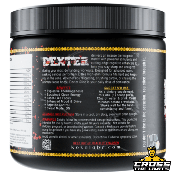 Supplement facts for Dexter Slice by Koka Labz – Ingredients and dosages