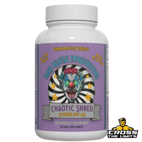 Chaotic Shred by Mad House Innovations delivers intense energy, mood elevation, and fat-burning support with caffeine, Juglans, yohimbine, and more.