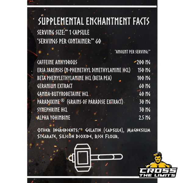 Thor’s Hammer supplement facts – high-stim fat burner formula