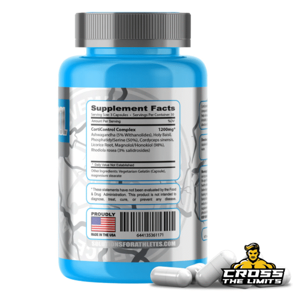 CortiControl nutrition panel showing ingredients and dosage