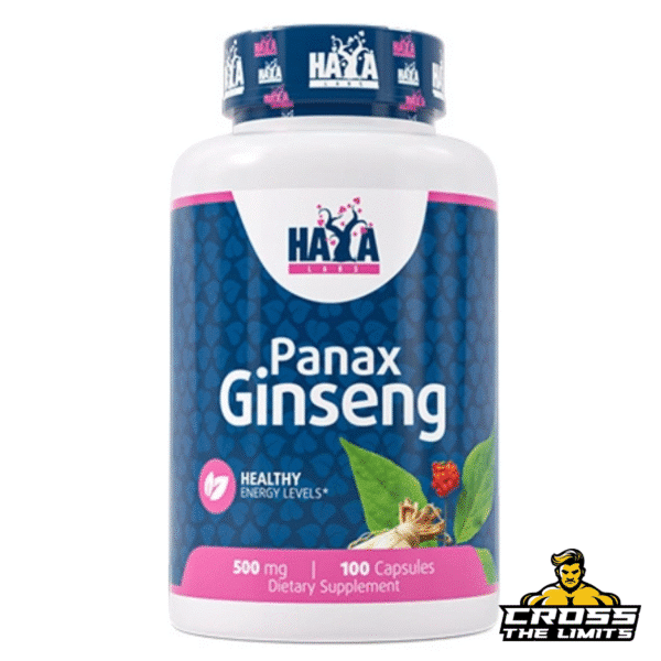 Front label of Haya Labs Panax Ginseng 100 caps with 500 mg extract.