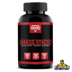 Hero Nutrition Mass Stack 60 caps – front product image with bold red label.