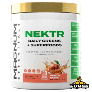 Magnum NEKTR Daily Greens + Superfoods 315g Peach Burst front label