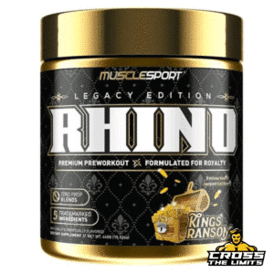 MuscleSport Rhino King’s Ransom – front product label with gold and black Legacy Edition design.