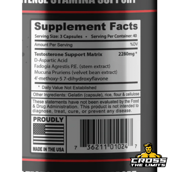 Test PSI ingredients panel showing 2280mg matrix