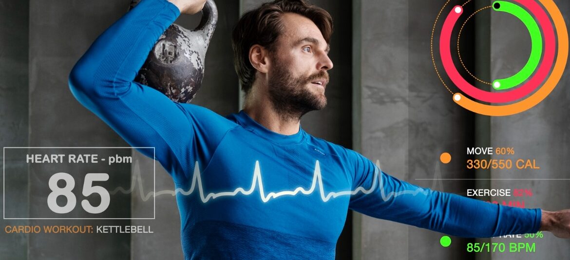 Man working out with kettlebell