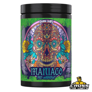 Dark Labs MANIACO Pre-Workout – high-stim pre for focus, energy, and euphoria – available at CrossTheLimits.co.uk