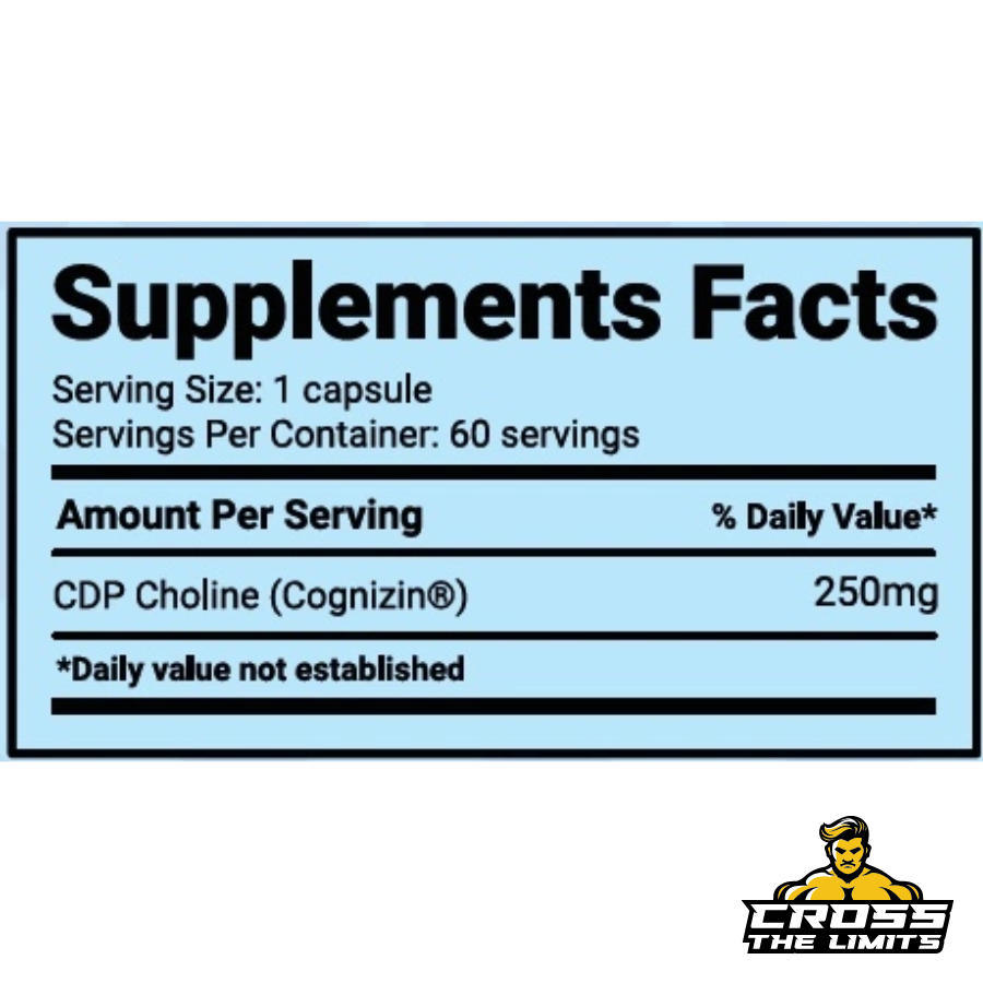 Harmony CDP Choline 250mg Cognizin 60 capsules bottle supplement front label