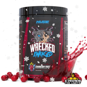 Huge Supplements Wrecked Enraged Cranberry Frost pre-workout tub high stimulant formula