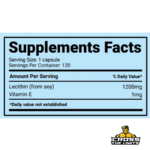 Harmony Concept Lecithin Plus Nutrition Facts Label Displaying 1200mg Lecithin Per Capsule