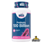 Haya Labs Probiotic 100 Billion 30 Capsules high potency multi strain probiotic supplement providing 100 billion CFU with prebiotic support