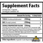 Savage Line Labs Liver-Pro supplement facts TUDCA 250mg NAC 250mg liver and organ support ingredients