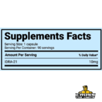 Smart Brothers IDRA-21 supplement facts panel showing 10 mg IDRA-21 per capsule and 90 servings per container