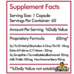 Triple X Extreme Blend supplement facts showing 10 mg methasterone-type compound, 30 mg dienedione, 20 mg epistane, Milk Thistle and Hawthorn Berry