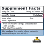 Haya Labs Vanadyl Sulfate 10mg 100 Tablets | Metabolic Support | CTL ingredient label 2