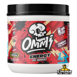 Omni Energy Cherry Pop Cream high stim pre-workout for energy, strength, focus and muscle pumps with 20 servings