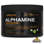 PEScience Alphamine Thermogenic Powder high stimulant pre workout for energy focus and thermogenic support