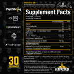 Xtremis Cartel Fuerte Natural Muscle Builder Supplement Facts with PeptiStrong DL185 Dileucine Epicatechin GG-Gold and BioPerine