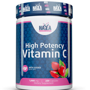 Haya Labs High Potency Vitamin C 1000mg with Rose Hips – 250 Caps