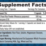 Haya Labs Coenzyme Co-Q10 60mg & Red Yeast Rice 500mg Supplement Facts