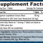 Haya Labs Resveratrol 40mg Supplement Facts