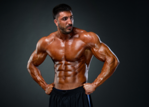 Ostarine UK guide showing a muscular athlete, focused on MK-2866 benefits, risks, lean mass and performance