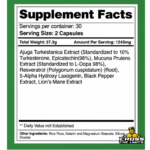 Ripp’d Nutrition Fearless Supplement Facts with Turkesterone Epicatechin Mucuna Laxogenin Resveratrol and Lion’s Mane