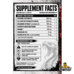 Venom Labs Killswitch Supplement Facts with caffeine Geranium Extract ProGBB Yohimbine and Rauwolscine