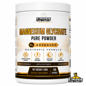 CrossTheLimits Nutrition Magnesium Glycinate pure powder 200g with 100 servings