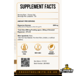 CrossTheLimits Nutrition Magnesium Glycinate Supplement Facts with 2000mg magnesium glycinate providing 280mg elemental magnesium
