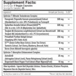SNS Optimize-T Supplement Facts with FuroSap Fenugreek Spilanthes Tongkat Ali PrimaVie Shilajit S7 and Boron