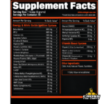 Avenger 10 Seconds to Launch supplement facts with 500mg caffeine AMP Citrate NMPEA and Alpha GPC