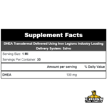 Alpha Gainz DHEA TD 100mg supplement facts 30 servings