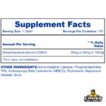 Hi-Tech DHEA Supplement Facts – 25mg Dehydroepiandrosterone Per Tablet – 100 Servings